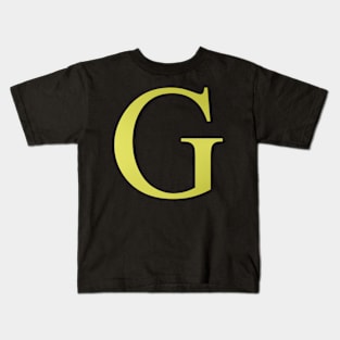 The Letter G in Shadowed Gold Kids T-Shirt